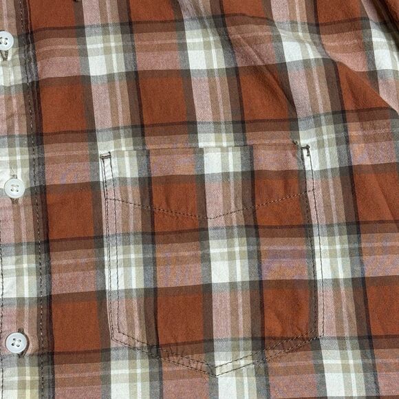Arrow Blue Jean Co. Shirt Mens XXL Rust Plaid Short Sleeve Button Up Cotton - Picture 7 of 12